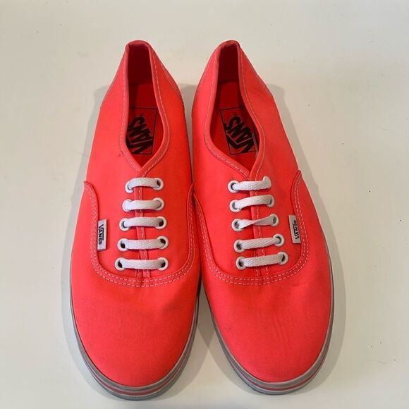 Neon coral Vans canvas sneakers Women's Size 8 - Picture 1 of 7